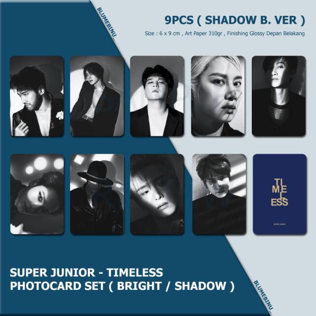 SUPER JUNIOR TIMELESS PHOTOCARD SHADOW B.VER Isi 9pcs