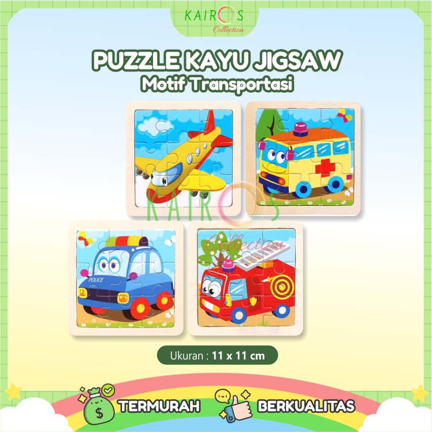 Puzzle Kayu Anak Mini Transportasi