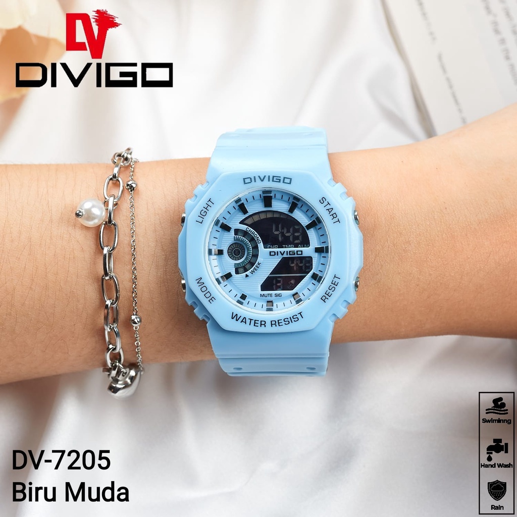 Jam Tangan Fashion Pria/Wanita Terbaru DIVIGO DV-7205 ANTI AIR