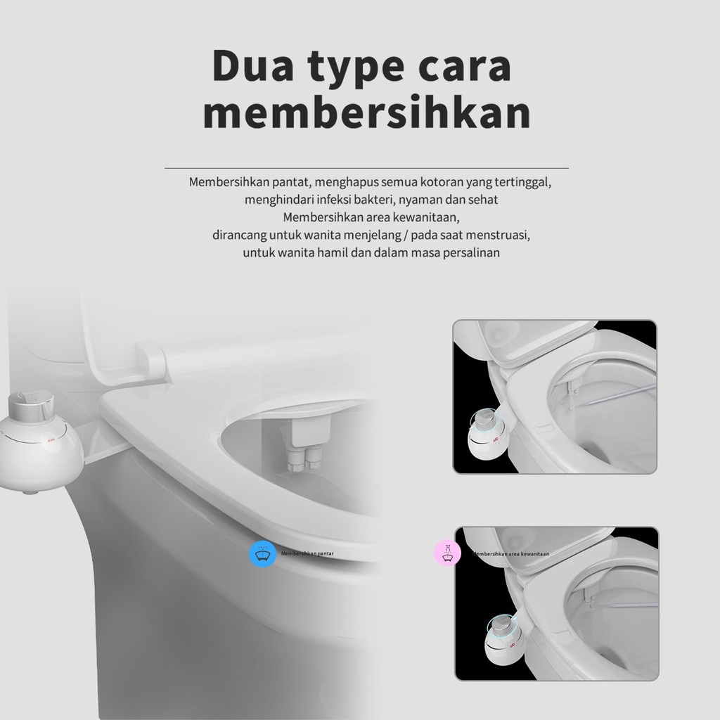 Kadonio Flusher toilet pintar toilet pintar untuk Kloset Semprotan Toilet menyiram dan membersihkan bidet tombol otomatis