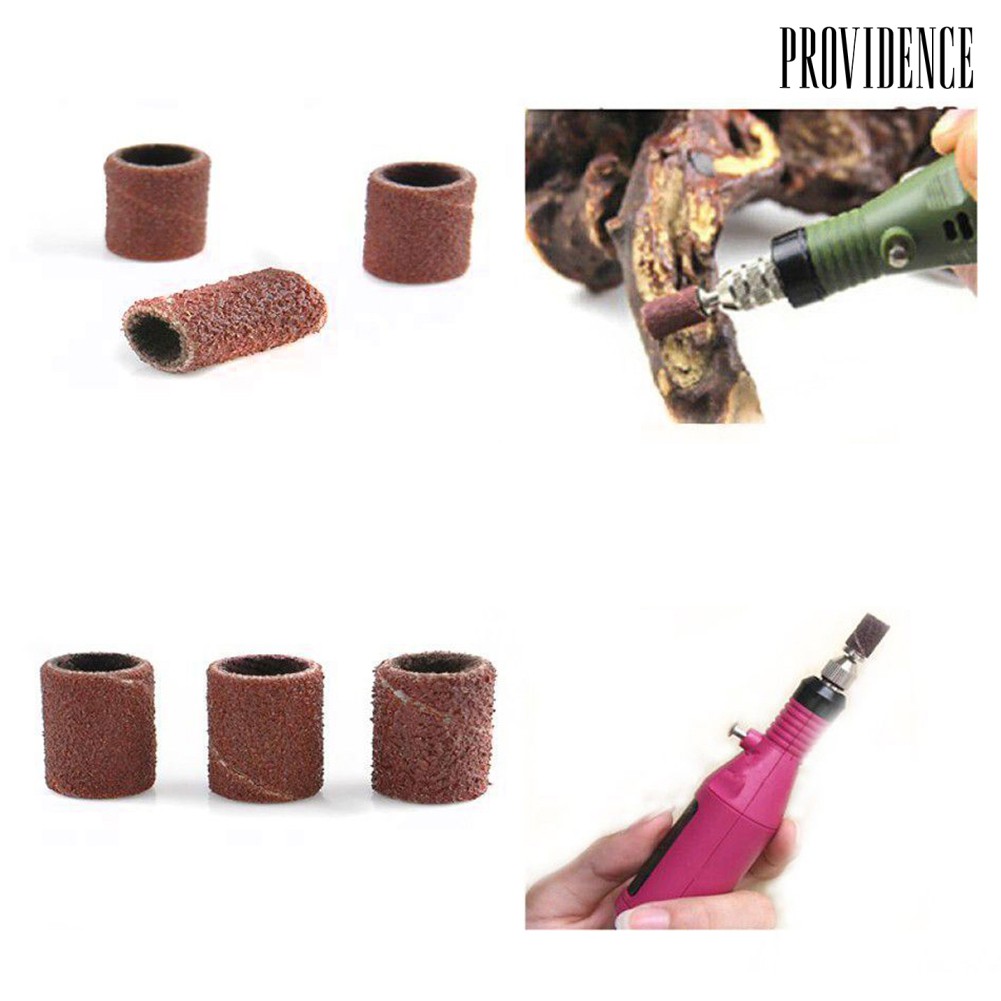 Providence 100Pcs Polisher Machine Bits Drill Grit Sanding Band Grinding Ring Nail Art Tool