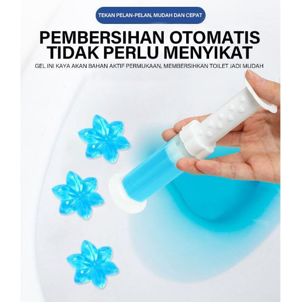 (NCS) Gel Pengharum Closet WC Parfum Pengharum Toilet Gel Cleaner Motif Bunga Suntikan Pewangi Kamar Mandi