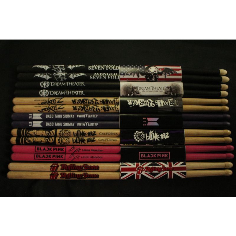 STIK DRUM MURAH BTS, BLACKPINK, A7X, DREAM THEATER, TRAVIS, BLINK182, ROLLING STONE