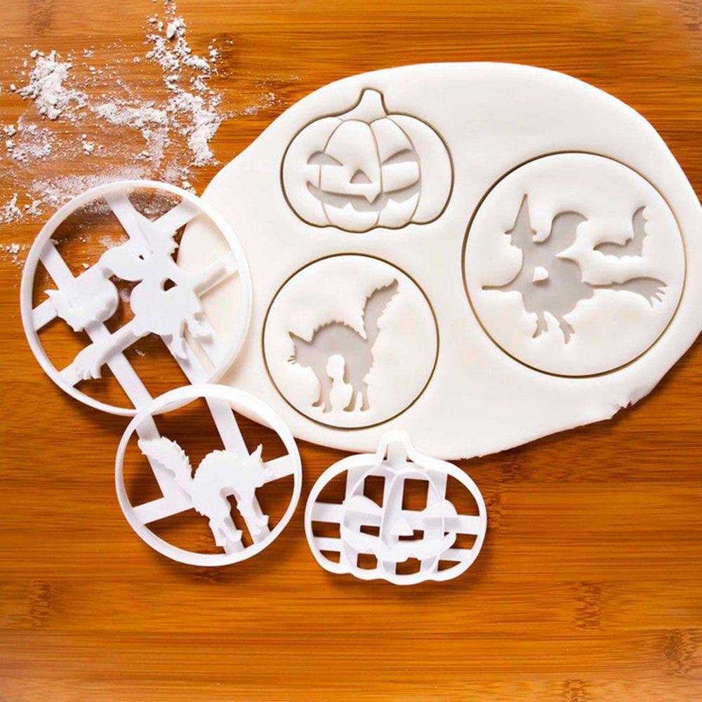 Suyo 3pcs / Set Cetakan Pemotong Adonan Kue Kering / Fondant Desain Emboss Untuk Pesta Halloween