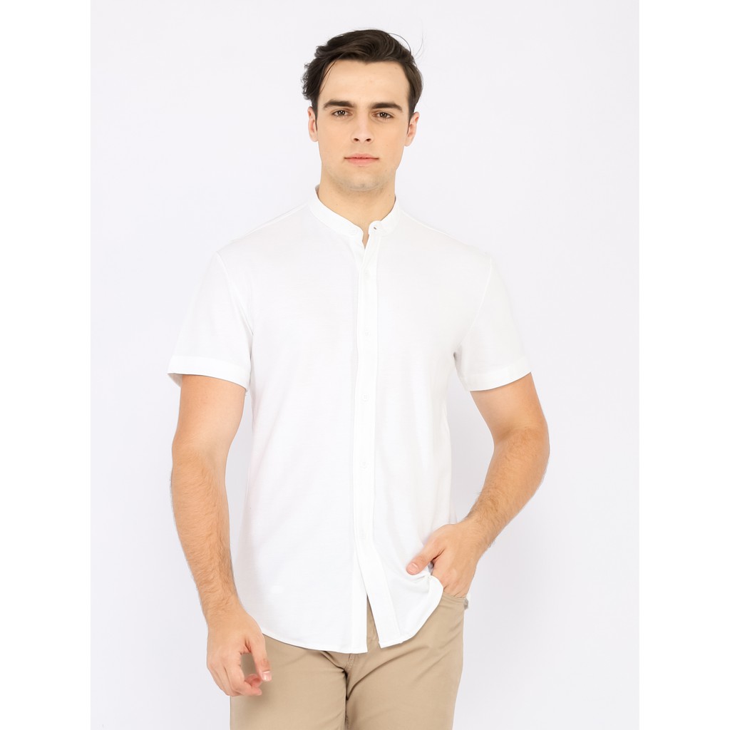 Jouldas Kemeja Pique Putih Pendek