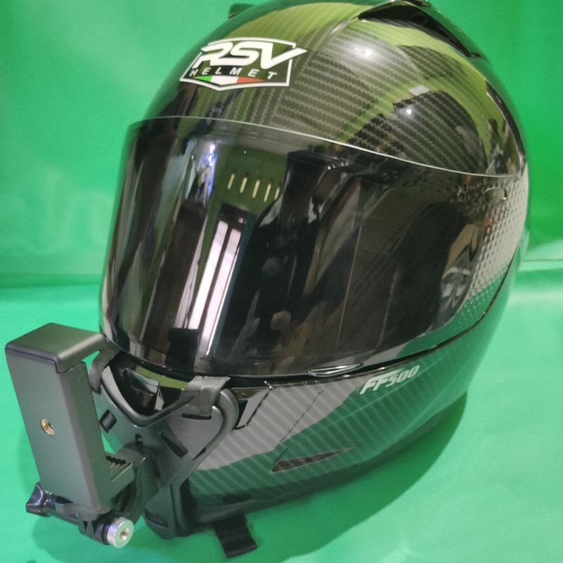 Helmet Chin Mount Mounting Helm Dagu Motovlog Gopro Brica Action Cam - Hitam-5
