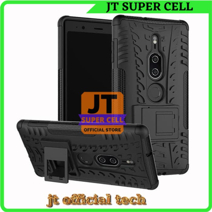 XPHASE CASE SONY XPERIA XZ2 XZ 2 HYBRID CASE CASING ARMOR CASING STANDING CASING ROBOT HITAM
