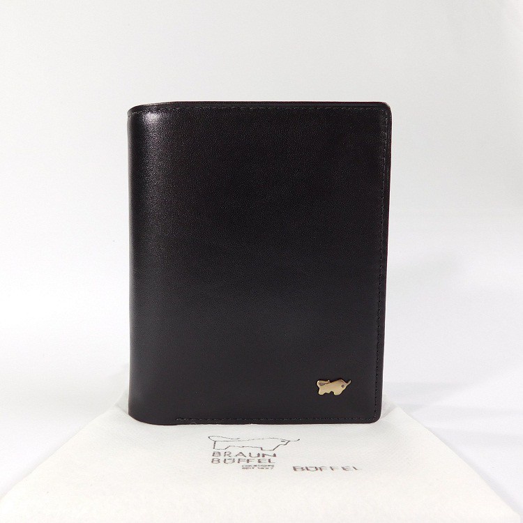 Gratis Ongkir DOMPET KULIT PRIA BERDIRI IMPORT BRANDED | BRAUN BUFFEL 5101 BLACK