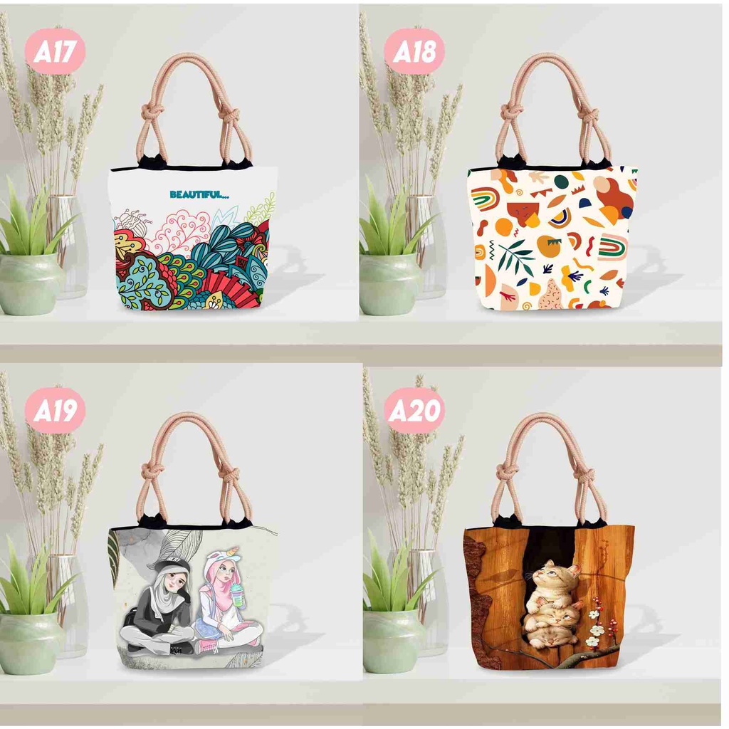 Totebag Sumbu Keren Untuk Wanita Keren - Tote bag kanvas - Tote tali sumbu - Totebag kanvas sumbu