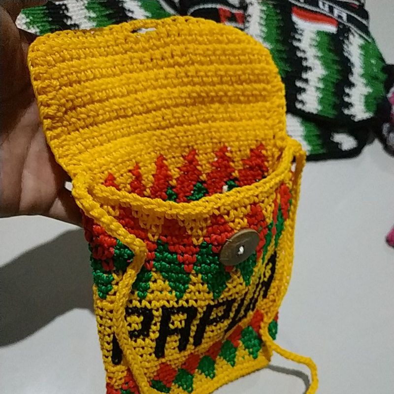ORIGINAL TAS NOKEN PAPUA RAJUT SELEMPANG TANPA PURING