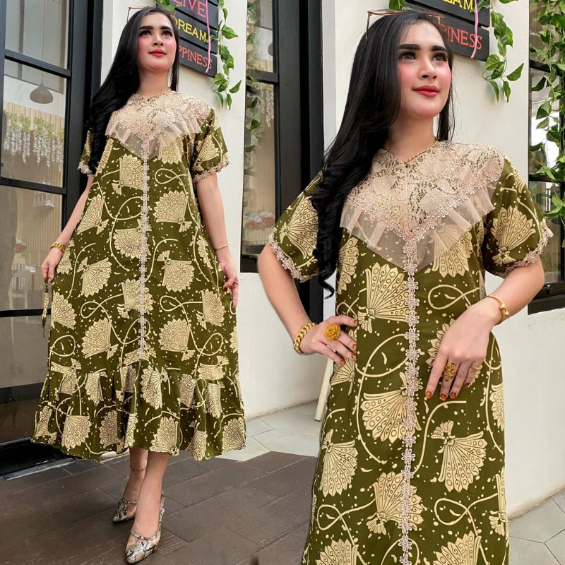 DASTER ARAB RENDA MOTIF KIPAS/DASTER  BORKAT KEKINIAN/DASTER ARAB MOTIF-Armi kipas