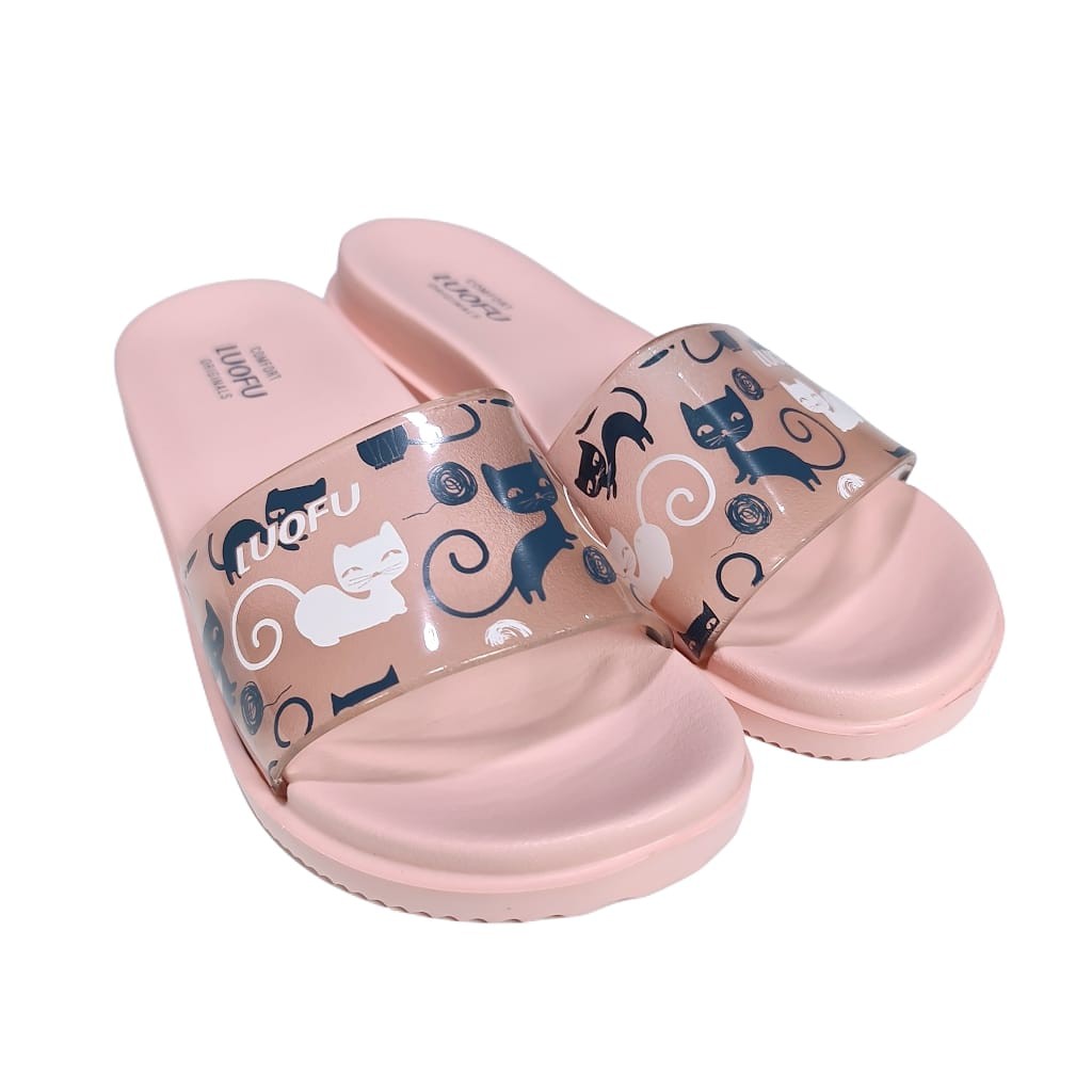 LUOFU ORIGINAL jelly sandal karet empuk murah wanita sendal cewek selop import E7159SC-E102