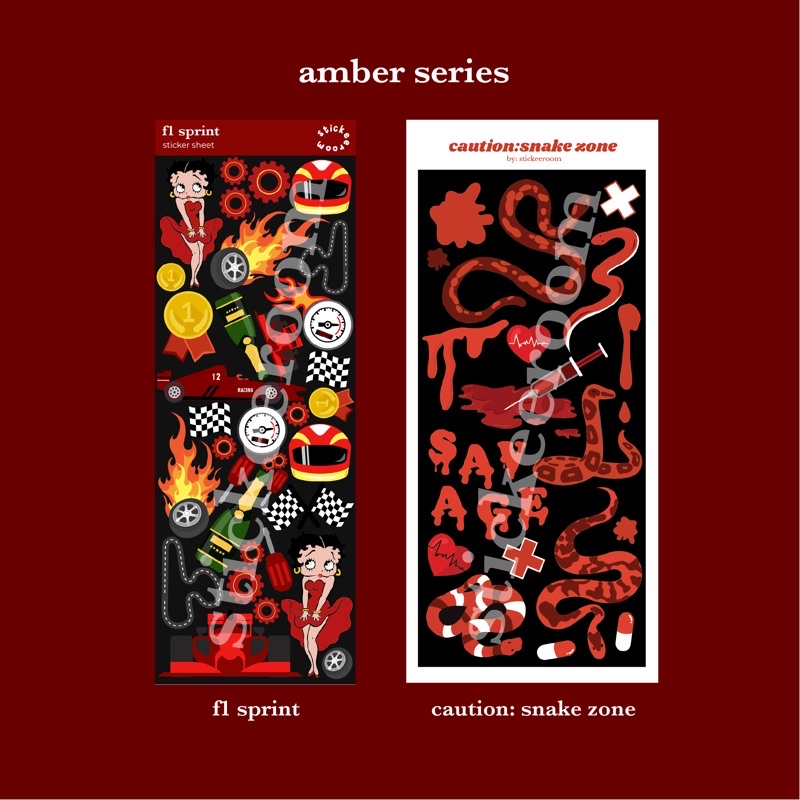 

Amber series - sticker set / stiker sheet for journaling, polcos, decoration, etc