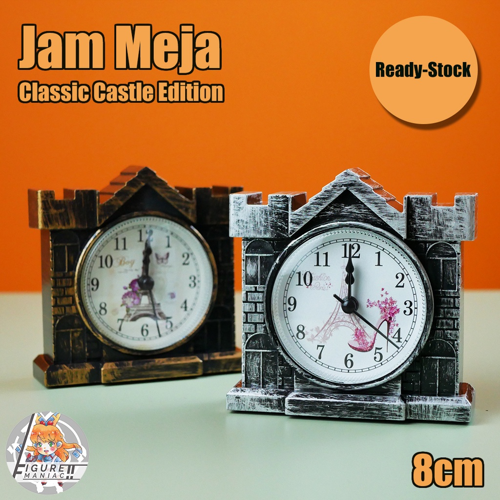 Figure Maniac - Jam Meja Kastil Castle Eiffel Plastik Dengan Alarm Souvenir Jam Alarm