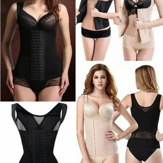 KORSET LONG TORSO 6 ROWS ROW HOOKS BODY SHAPER CORSET PELANGSING DAN MELAHIRKAN