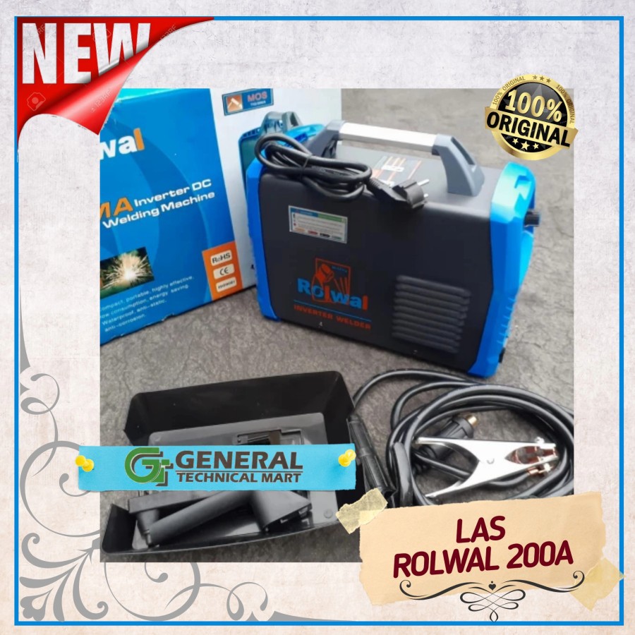 ROLWAL 200A Digital Mesin Las Listrik Inverter setara Lakoni Redbo