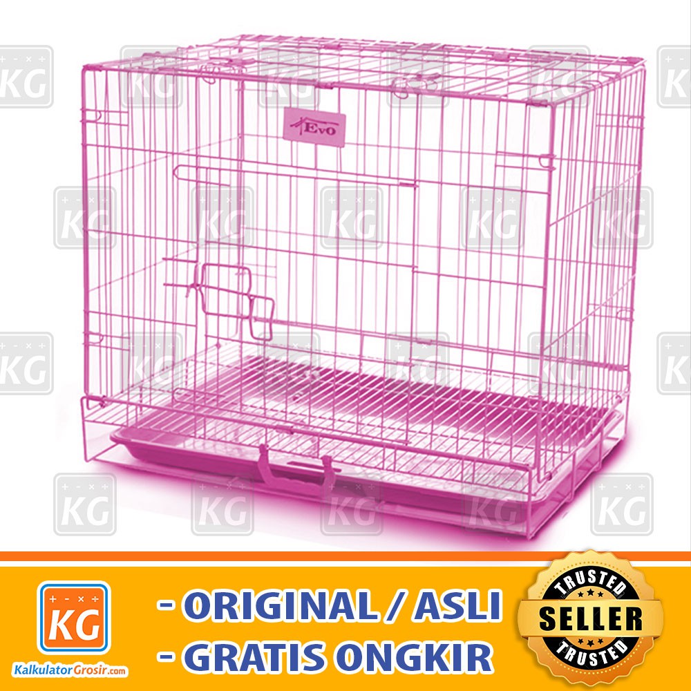 Kandang Kucing Besi Lipat Tebal Besar L ( 60C ) Kucing / Anjing / Kelinci / Burung Jumbo Portable