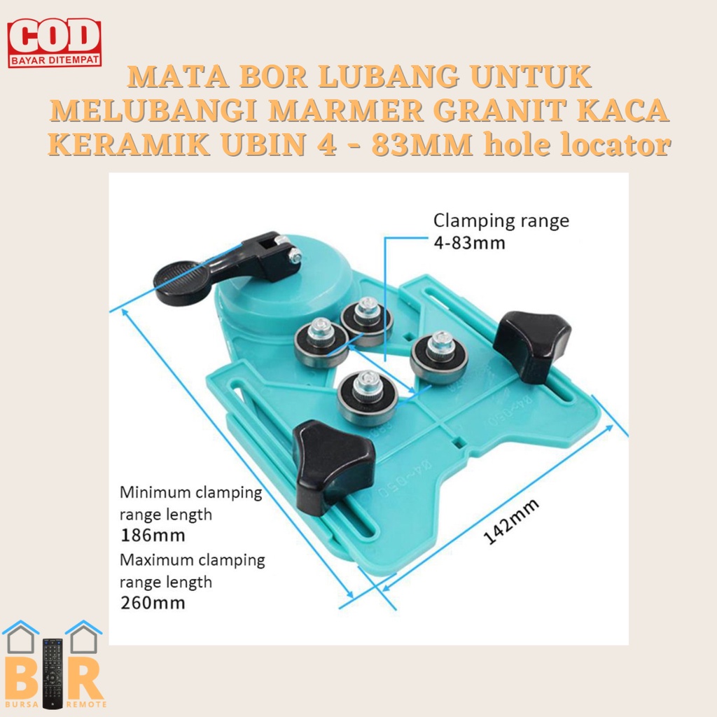 Mata Bor Lubang Untuk Melubangi MARMER GRANIT KACA KERAMIK UBIN 4 - 83MM hole locator