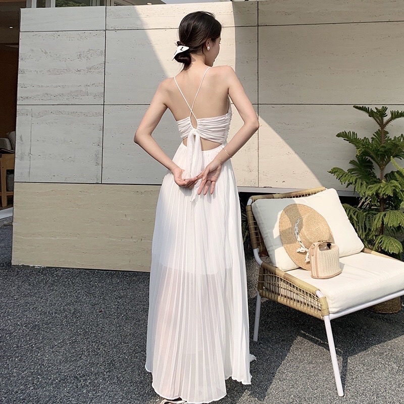 DRESS AESTHETIC PANTAI BACKLESS WANITA DRESS PANTAI DRESS PREWED BACKLESS CEWEK DRESS ALA KOREA DRES