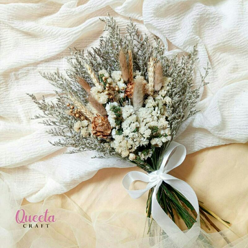 Preserved Flower Bouquet/buket bunga kering/Buket Pernikahan/Dried Flower Bouquet/Buket Prewedding/B