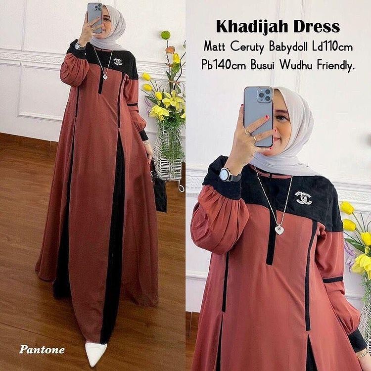 KHADIJAH DRESS WD Bahan CERUTY BABYDOLL FULL PURING LD 110 CM PJ 140 CM FASHION MUSLIM TERBARU  BAJU GAMIS WANITA PAKAIAN MUSLIM KEKINIAN SIMPLE ELEGAN HARGA  MURAH BAJU DRES 2022