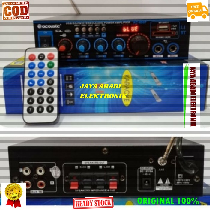G517 ORIGINAL ACOUSTIC POWER AMPLI BLUETOOT KARAOKE BLUETOT BLUTUT USB MP3 PLAYER AUDIO SISTEM SOUND SYSTEM AC DC VOKAL VOCAL ACCU PRO PROFESIONAL AUX DJ ASLI RADIO FM MUSIC MUSIK BISA BLUETOOTH KE SEGALA MEREK HANDPHONE BISA SEGALA JENIS SPEAKER PASIF MA