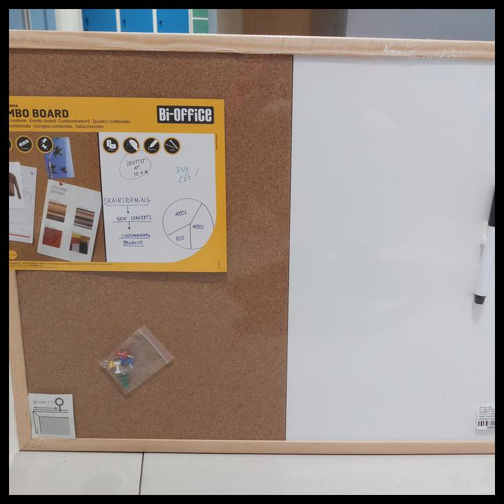 

Papan Kombinasi 60X45 /Cork Pin Board Papan Tulis Kayu