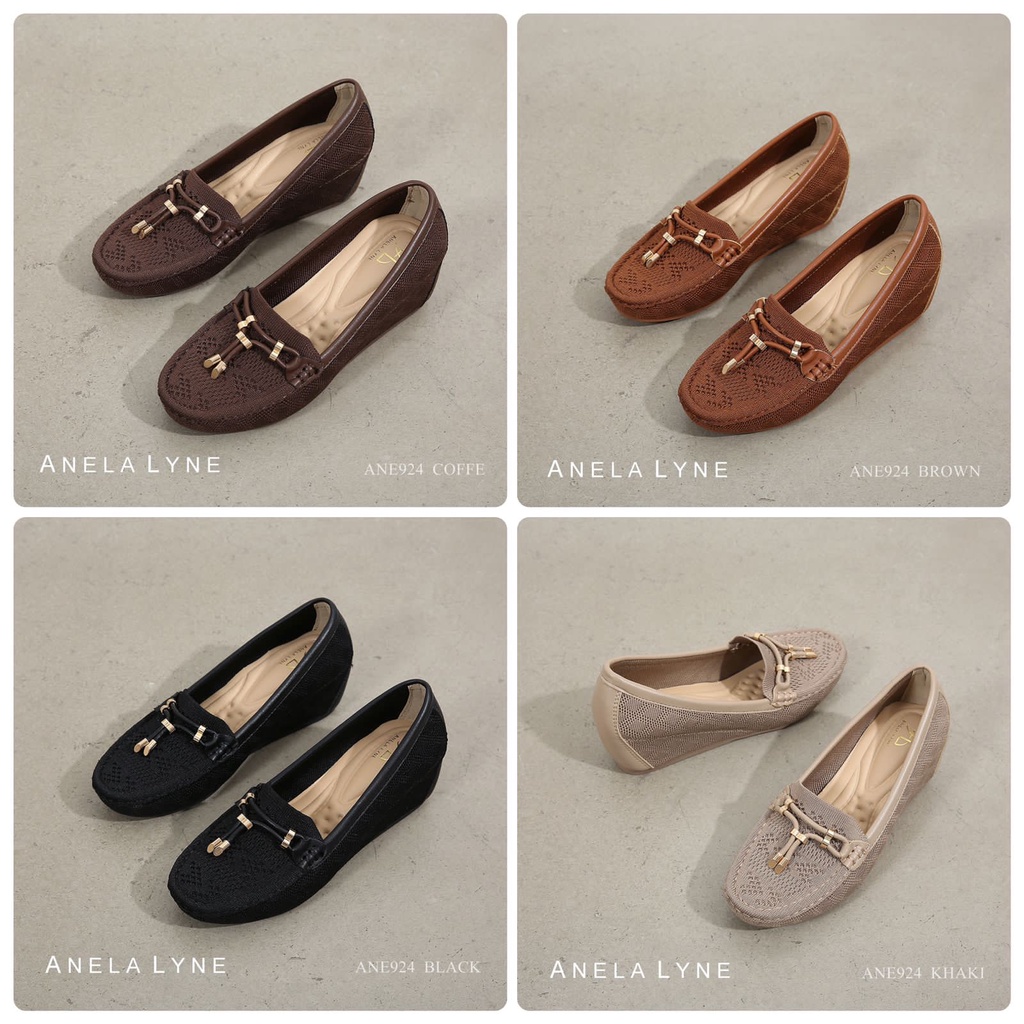 ANELA LYNE AURORA SEPATU WEDGES KANVAS SHOES ANE924 ORIGINAL