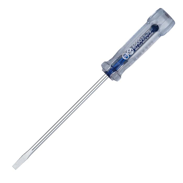 Obeng Vessel 6900 - Slotted 2.5x75mm - Crystaline Screwdriver