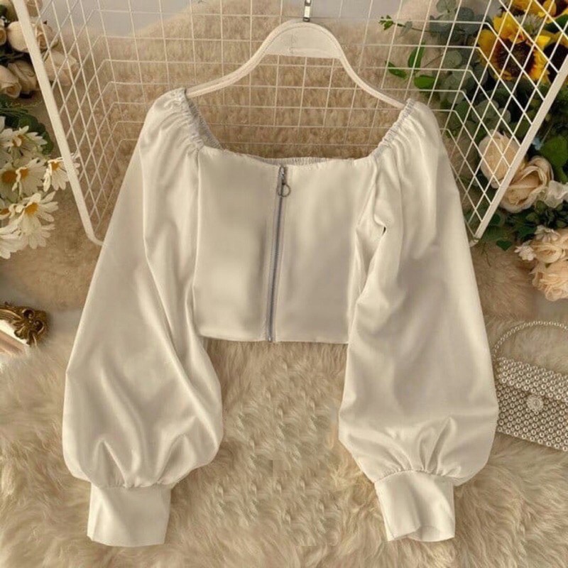 RX Fashion - Blouse Crop Zipper Twistcone -R1