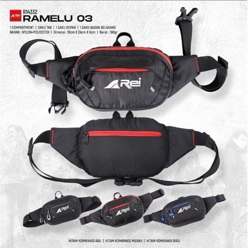 Tas pinggang Arei outdoorgear original Ramelu 3 waistbag rei