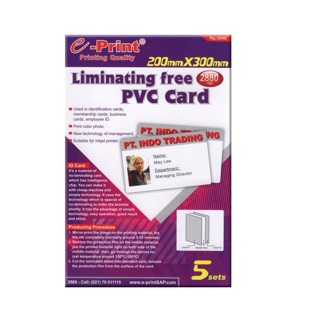 

Kertas PVC Card Free Laminate 20x30cm u/ID card