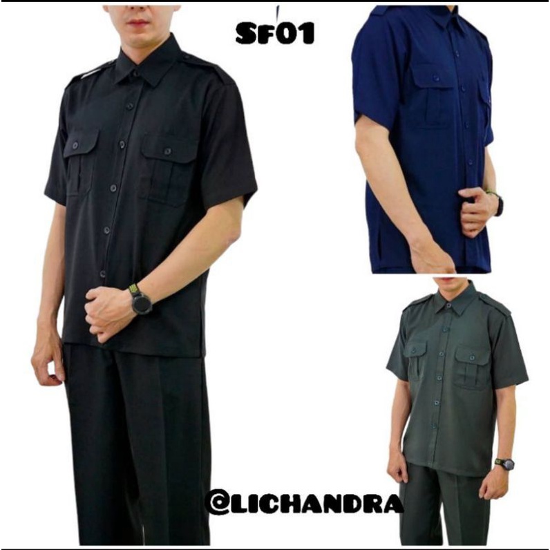 seragam safari pria lichandra/ seragam lichandra pria/ seragam safari pria/ baju seragam safari pria