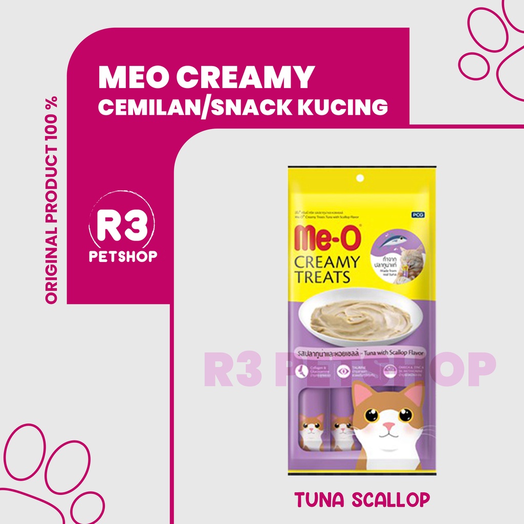 Makanan Snack Kucing MEO Creamy All Variant 60gr @1dus 12pcs