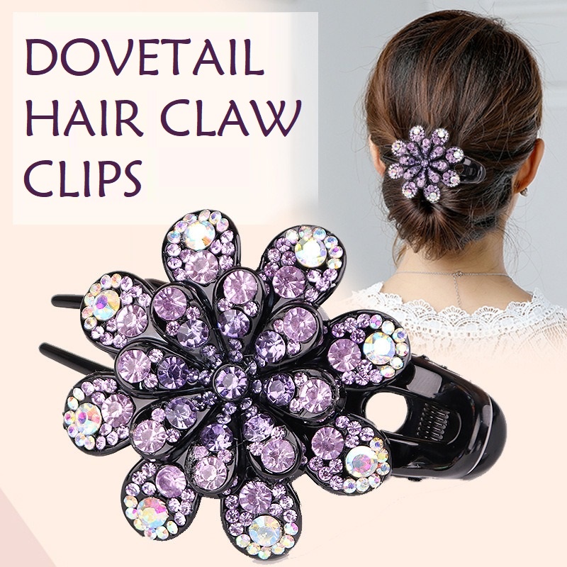 Jepit Rambut Sanggul Besar Wanita Manik Impor Model Bunga Berlian Korea Jedai Permata Rhinestone Dovetail
