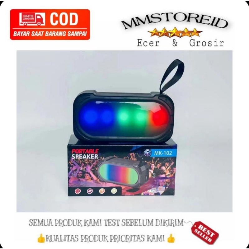 MM - Speaker bluetooth RGB MK-102 portable wireless bass / speaker bluetooth super bass  MK - 102