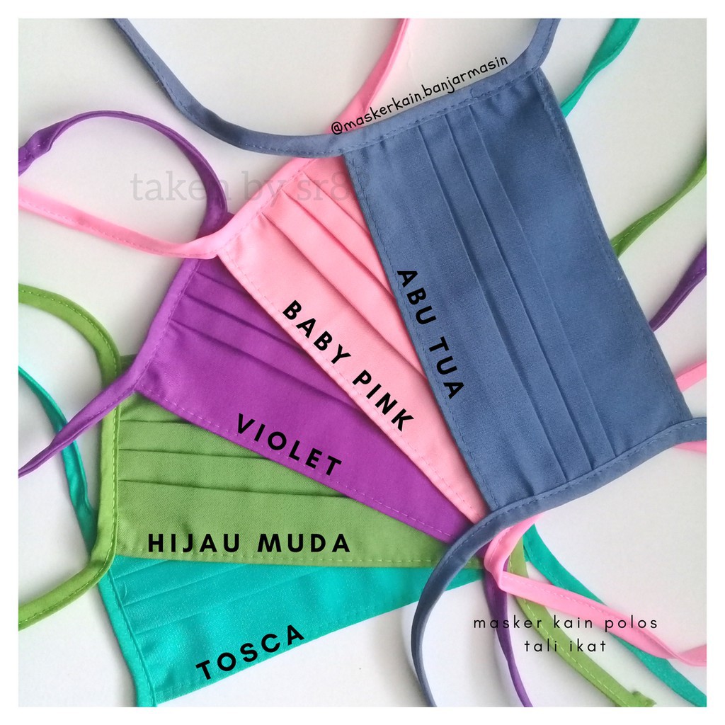 [HUSNA HIJAB] Masker Kain Polos Ecer / Masker Kain tali Putus Sambung