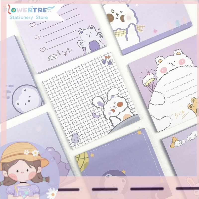 

50pcs Memo Pad Bentuk Pohon / Bunga / Hewan Lucu Untuk Sekolah / Kantor