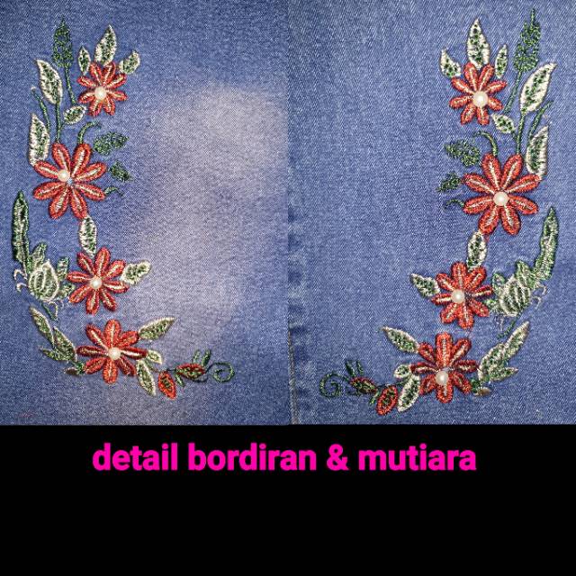 Jegging Mutiara Bordir . Celana Jegging Jeans Mutiara Bordir . Celana Jeans Bordir