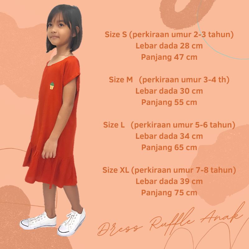 BAJU ANAK PEREMPUAN POLOS 2 - 8 TAHUN