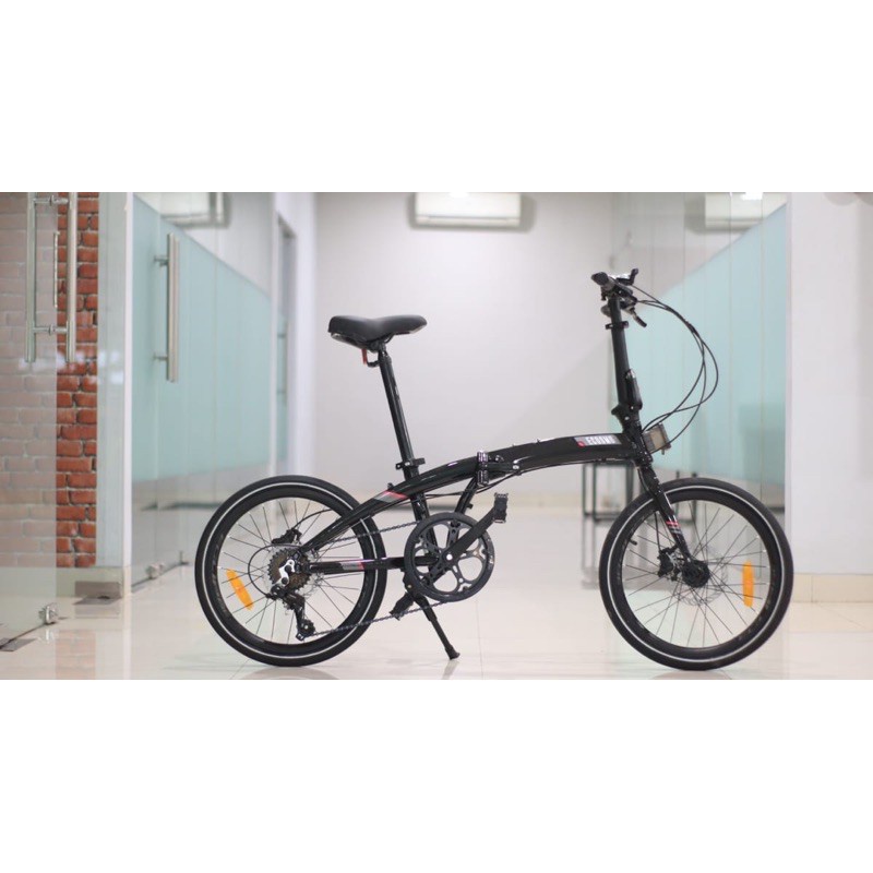 Sepeda Lipat Element Ecosmo 7 Sp 20 Inch Hydrolic New Frame Alloy Bergaransi SNI-Black