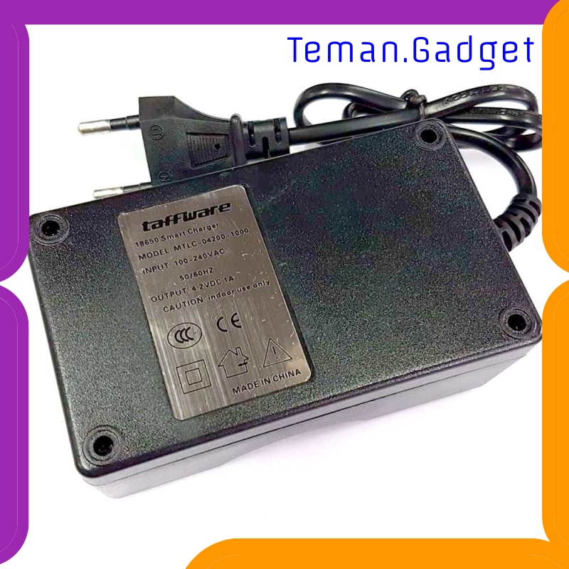 TG-IE233 TAFFWARE CHARGER BATERAI CELL CHARGER 18650 DUAL SLOT MTLC-04200-1000