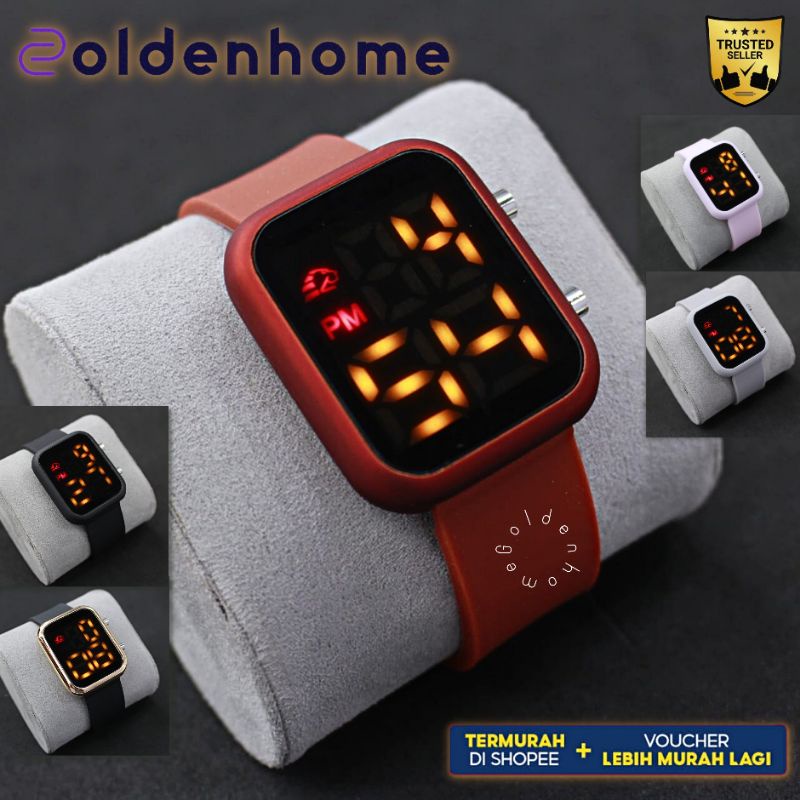 [PROMO] JAM TANGAN LED WANITA LED WATCH DIGITAL HIGH QUALITY KOTAK A12 STRAP SILIKON / KARET WATER R