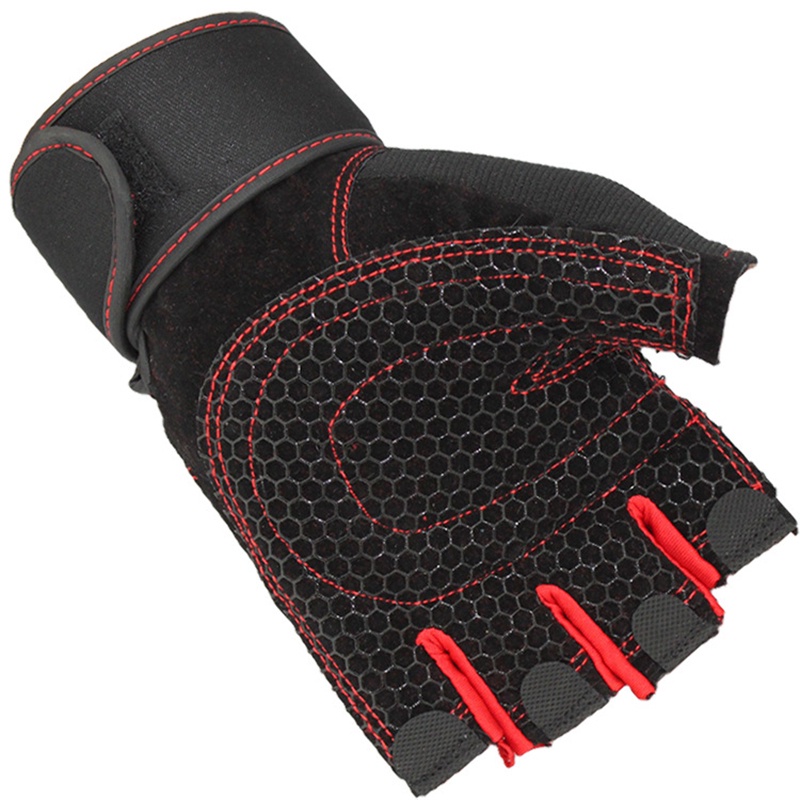 Sarung Tangan Motor Half Finger Gym - Size XL - Black/Red