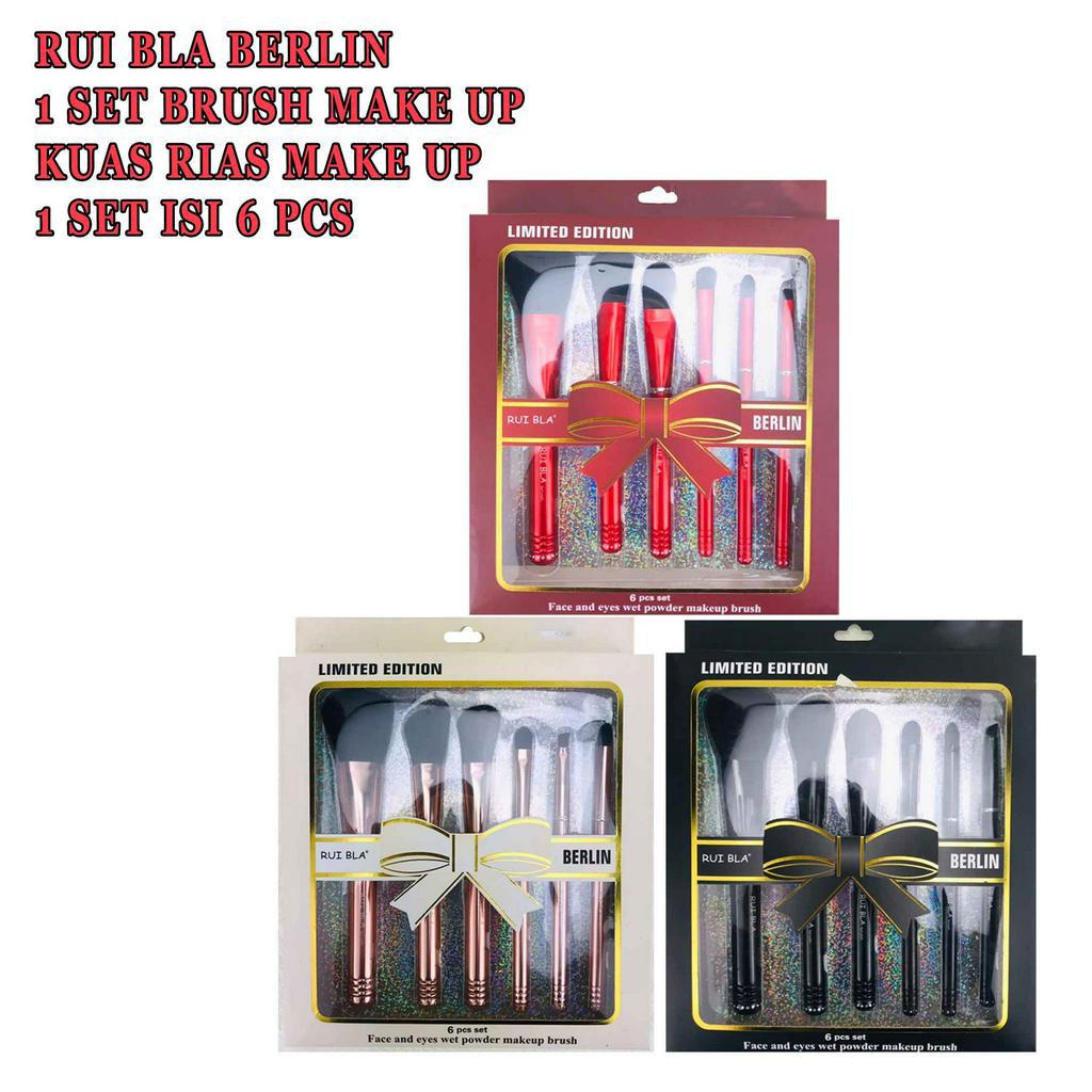 Brush Make Up* Rui Bla Berlin* Kuas Rias Make Up* 1 Set Isi 6pcs