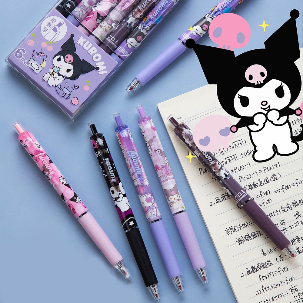 1Buah INS Black Kuromi Kartun Cute Touch Pen Jepang dan Korea Gadis Gel Pena Menulis Siswa