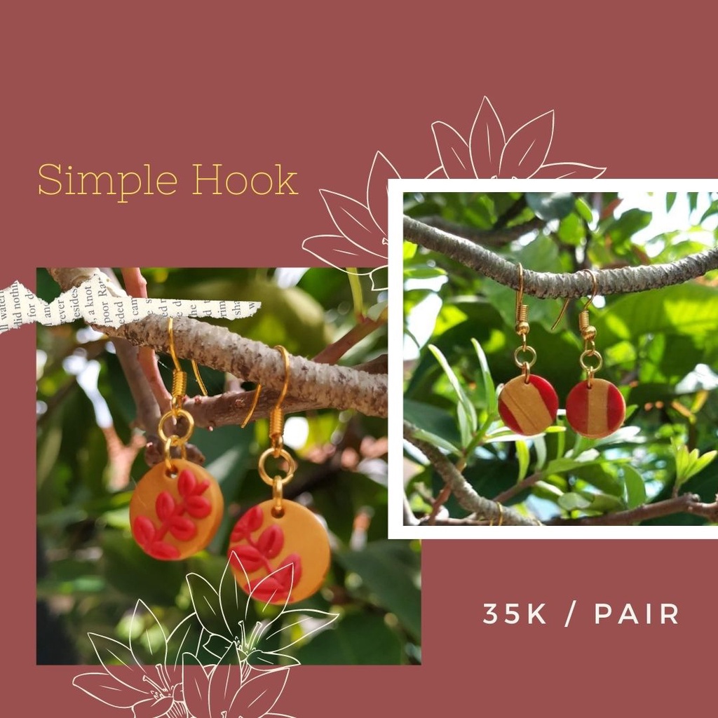 [Gorjesjess] Handmade Clay Earrings | Circle Hook