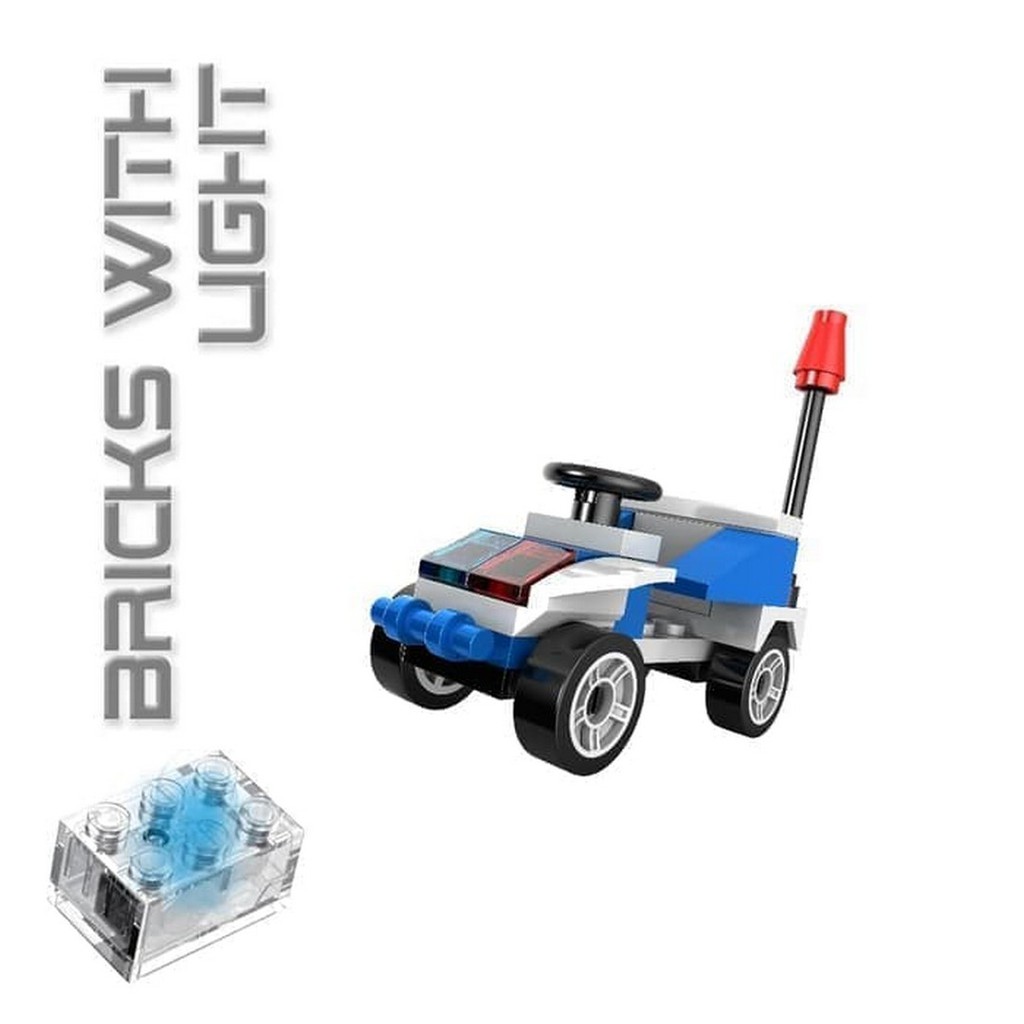 Hotgear Police Vehicle Bricks with Light Mainan Building Blocks