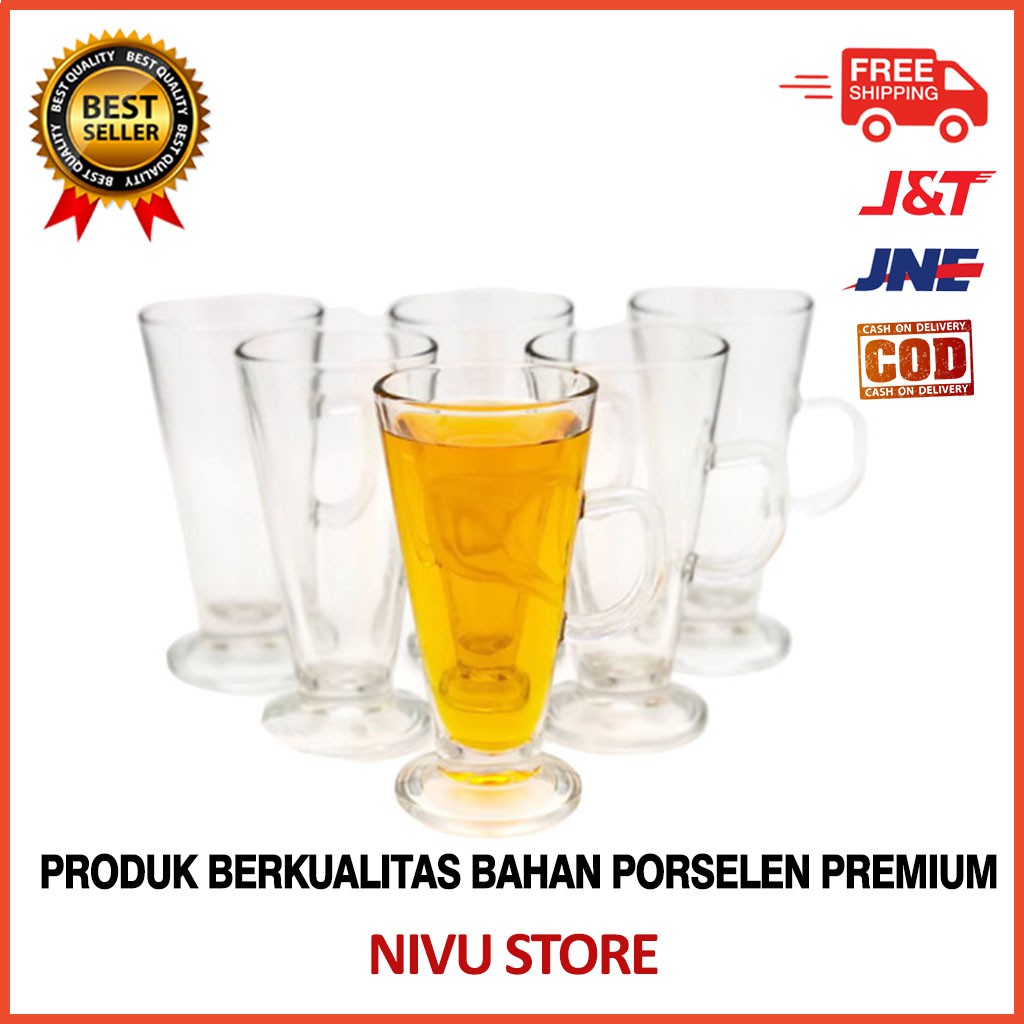 Gelas Keramik Kaca 6Pcs Gelas Tinggi HELSINKI Minuman Jus L6R9 Mug Couple Peralatan Minum Kaca
