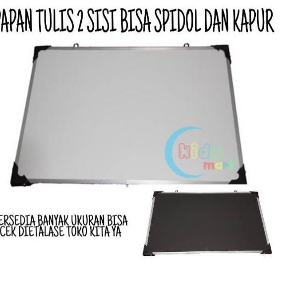 

SALEE!!!!.. Whiteboard 50x70 cm papan tulis anak white board 2sisi kapur dan spidol